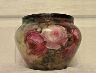 Antique Limoges France Porcelain Hand Painted Roses Jardiniere Planter