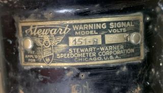 Rare Antique Stewart Warner Warning Signal Horn 151 - B Harley Davidson Motorcycle 2