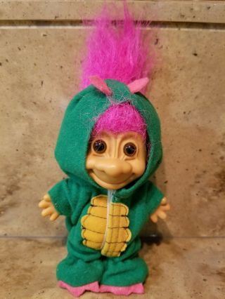 Vintage Russ Troll Doll 5 " - Dinosaur With Pink Hair