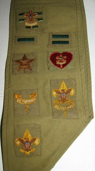 Vintage Boy Scout Sash w 36 Merit Badges Patches and 1940 WORLDS FAIR PATCH 3