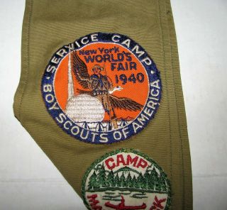 Vintage Boy Scout Sash w 36 Merit Badges Patches and 1940 WORLDS FAIR PATCH 9