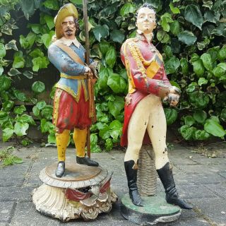 2 Large 19th Century French Spelter Figures.  Wellington & A Musketeer (waterloo)