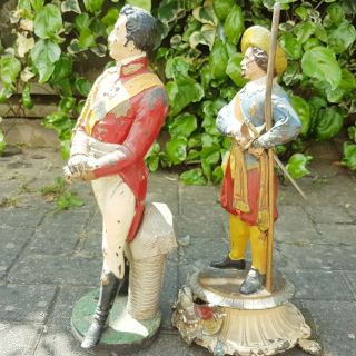 2 Large 19th Century French Spelter Figures.  Wellington & a Musketeer (Waterloo) 5