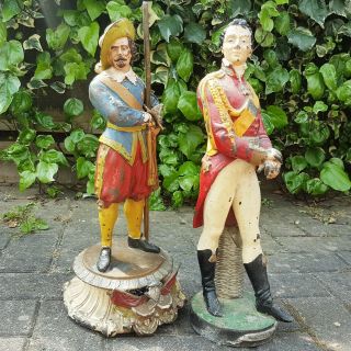 2 Large 19th Century French Spelter Figures.  Wellington & a Musketeer (Waterloo) 6