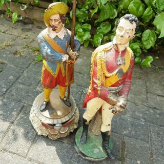 2 Large 19th Century French Spelter Figures.  Wellington & a Musketeer (Waterloo) 8