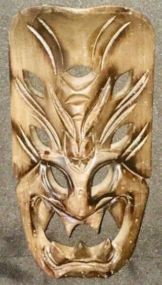 Vintage Filipino Igorot Demon Carved Wood Wooden Ifugao Dragon Tribal Mask