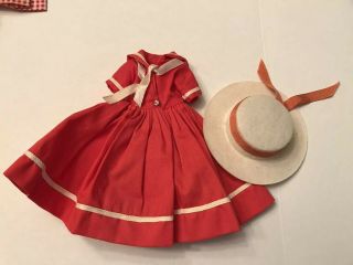 Vintage Vogue Jill Red Sailor Dress With Felt Hat 3166