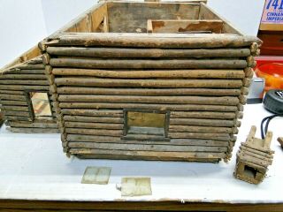 Antique Barn Find Hand Crafted Log Cabin Miniature Doll House RESTOREABLE 5