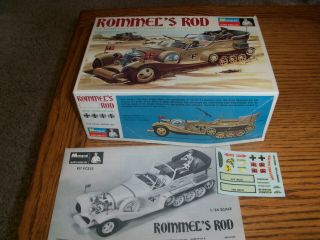 Old Model Car Monogram 1969 Rommels Rod Box/instructions/decals Pc225
