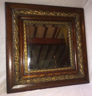 Antique Victorian Eastlake Style Wood Gesso Wall Mirror Beveled Gilded 5 Tier