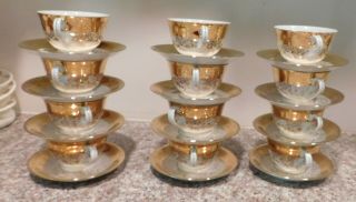 Vintage Fine China Japan Heavy Gold Decorated Set of 12 Cups & Saucers 4