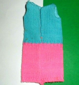 BARBIE 1804 KNIT HIT mod Pink and turquoise DRESS 1960 ' s Vintage Barbie 1968 2