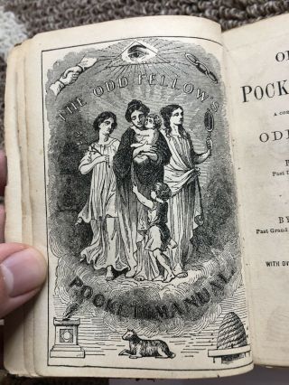 Odd Fellows Pocket Companion And Minstrel,  1873,  Small Leather Bound Volume Ioof