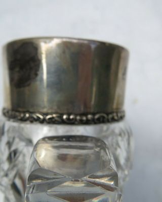 Antique Victorian Brilliant Cut Glass pitcher sterling top 5