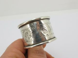 Antique Victorian Sterling Silver 925 Napkin Ring 45mm Diameter 30mm Wide 14.  0g