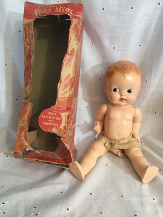 Ideal 1940s Vintage 12” Hard Plastic Baby Doll