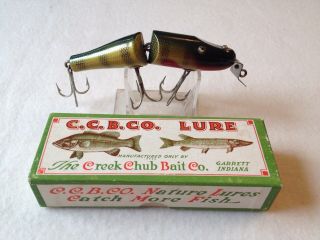 Vintage Old Wood Creek Chub Jointed Pikie Fishing Lure 2601 Correct Box