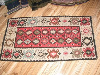 Antique Old Handwoven Pirot Kilim Carpet Rug