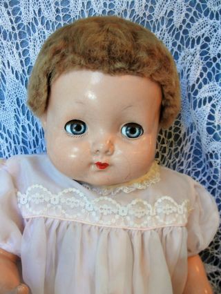Antique Vintage Compo Effanbee Sweetie Pie Baby Doll Flirty Eye 24 " Ec