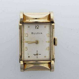Vintage 1954 Bulova 10k Rolled Gold Plate Watch Head Only No Band Na - Bw15