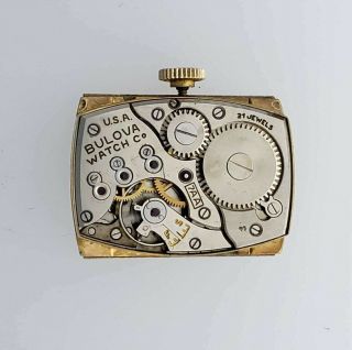 Vintage 1954 Bulova 10k Rolled Gold Plate Watch Head Only No Band NA - BW15 6