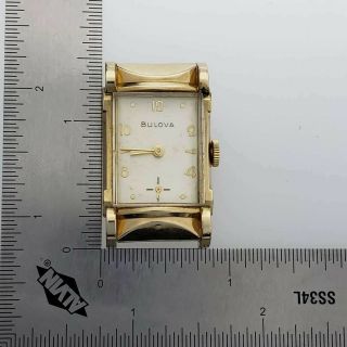 Vintage 1954 Bulova 10k Rolled Gold Plate Watch Head Only No Band NA - BW15 8