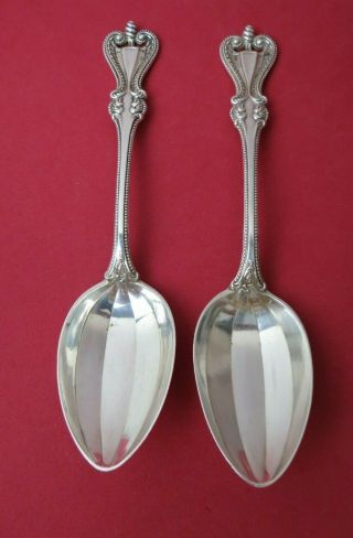 2 Towle Old Colonial Sterling Silver Dessert Oval Soup Spoons 7 1/8 " Pat.  1895