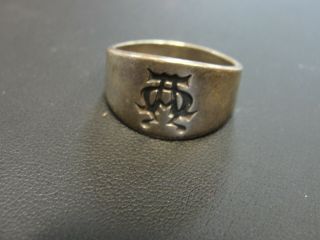 Antique Sterling Silver Military Insignia Ring Size 11