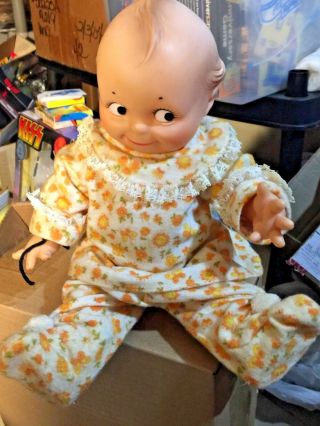 Vintage 1965 Cameo Kewpie Rubber Squeeker Jointed Signed Doll Footie Pajamas Bin