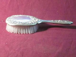 Kirk & Son Sterling Rose Hair Brush With Sterling Back & Handle 9 1/2 " 50 R