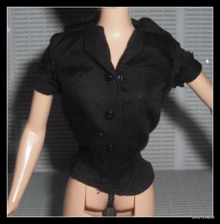 Top Barbie Doll Rizzo Grease Silkstone Black Faux Button Down Silkstone Blouse