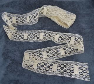 236 Ins - Antique French Hand Made Bobbin Lace
