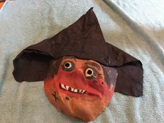 Antique Halloween 1920s Witch Mask Rare Item