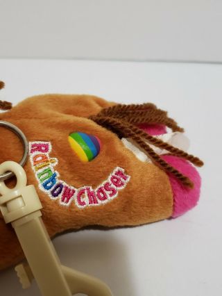 Lisa Frank Horse Pony Rainbow Chaser Vtg Plush Keychain Chip 3