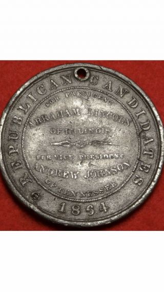 1864 Lincoln / Johnson Campaign Medal - Scarce 2