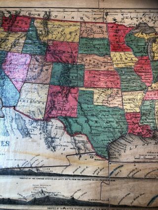 Antique 1883 Sherwin Williams Wooden Puzzle Map Of United States Complete No Box 4