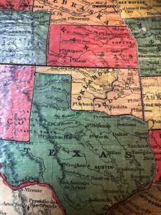 Antique 1883 Sherwin Williams Wooden Puzzle Map Of United States Complete No Box 6