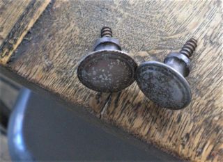 Shabby Metal 2 Tiny Knobs Small 3/4 " Pulls Vintage Handles Drawer/cabinet Door
