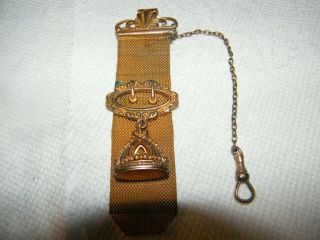 Antique L.  R.  Co Watch Fob Gold Plated W/wax Seal Very Fancy