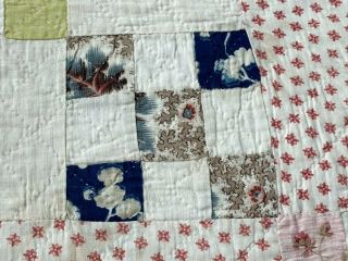 Early c 1830 - 40s Postage Stamp QUILT Antique Fabric Study Sampler 2