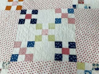Early c 1830 - 40s Postage Stamp QUILT Antique Fabric Study Sampler 3