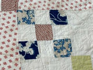 Early c 1830 - 40s Postage Stamp QUILT Antique Fabric Study Sampler 4