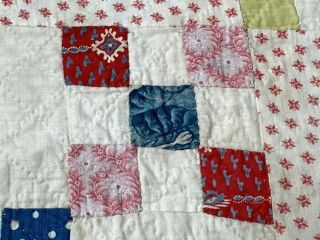Early c 1830 - 40s Postage Stamp QUILT Antique Fabric Study Sampler 6