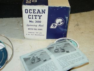 Estate Vintage Ocean City No 300 Spinning Fishing Reel W/ Box 7