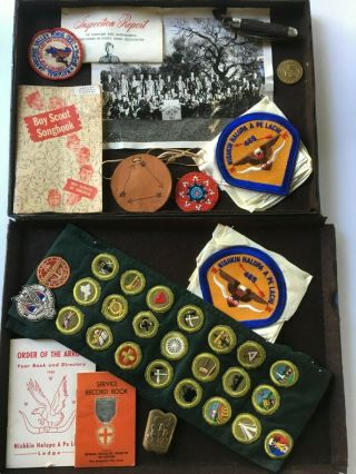 Vtg Bsa Boy Scout Jamboree/lodge Badges,  Patches,  Knife,  Coin,  Books,  Aquatic