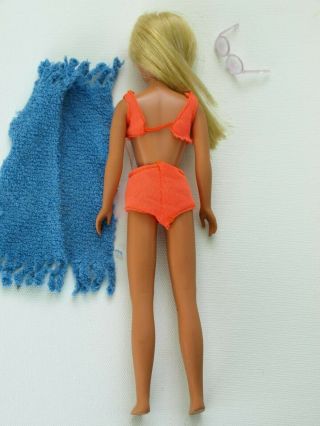 Vtg Mod Sun Set Sunset Malibu Skipper 1069 Barbie Doll Swimsuit Towel Sunglasses 3