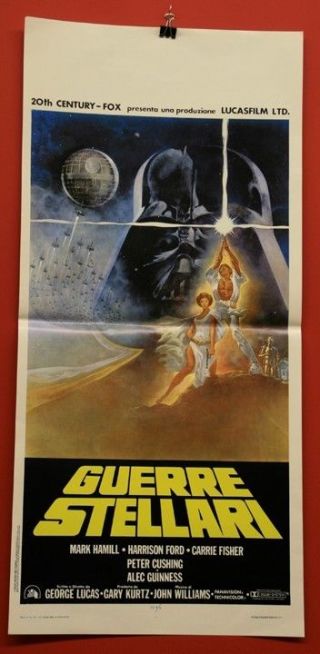 Antique Movie Poster Star Wars Guerre Stellari 1977 (italian) Rare