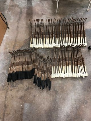 88 Antique 1880’s Piano Keys Great Patina Grain.