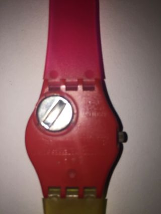 Vintage 80s Neon Plaid Swiss Wrist Swatch Watch Bracelet Needs battery NR 7