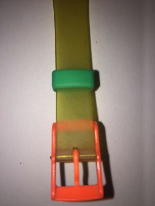 Vintage 80s Neon Plaid Swiss Wrist Swatch Watch Bracelet Needs battery NR 8